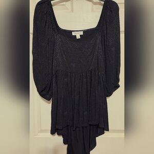 NWT Treasure & Bond Square Neck Puff Sleeve High-Low Blouse.Size Large